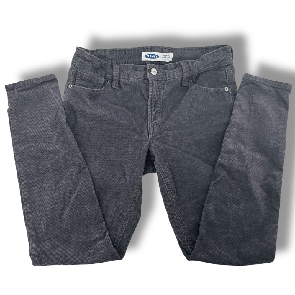 Old Navy Rockstar Super Skinny Mid-Rise Gray Corduroy Pants Women's Size 6